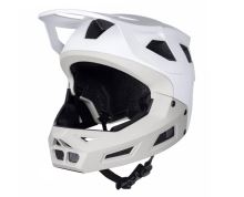Přilba FORCE DROP downhill, bílo-šedá S-M