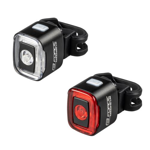 Přední i zadní blikačka FORCE FLEA 200 LM, USB