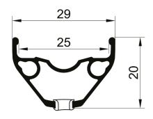 Ráfek REMERX E-ROCKY, 584x25, DISC, 36děr, černý (2)