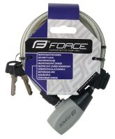 Zámek na kolo Force RON spirálový s držákem 185cm/8mm, čirý (1)