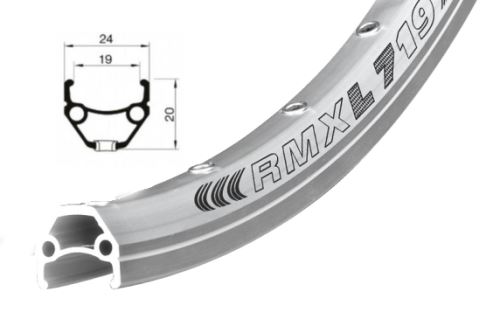 Ráfek REMERX DRAGON 719, V-brake, 622x19, 36děr, stříbrný nýt