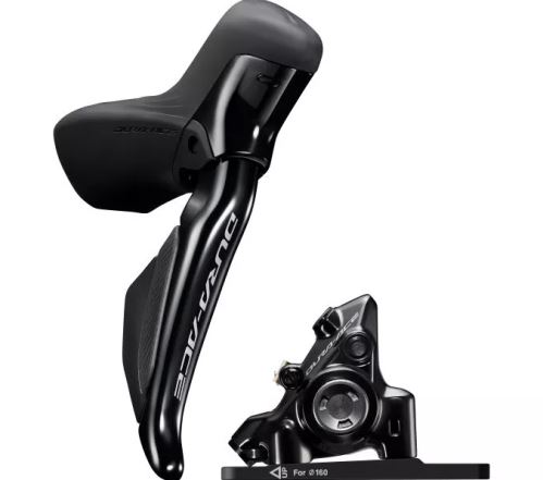 Brzdový set Shimano DURA-ACE BR-R9270-KIT - (ST-R9270 Di2, J-kit, Flat Mount, polymerové destičky + chladič SM)