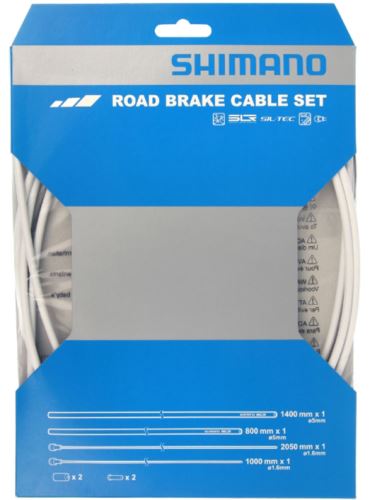 Sada brzdových lanek a bowdenů Shimano - silnice 1,6 mm x 1000 mm/2050 mm SIL-TEC 800/1400 mm - různé barvy