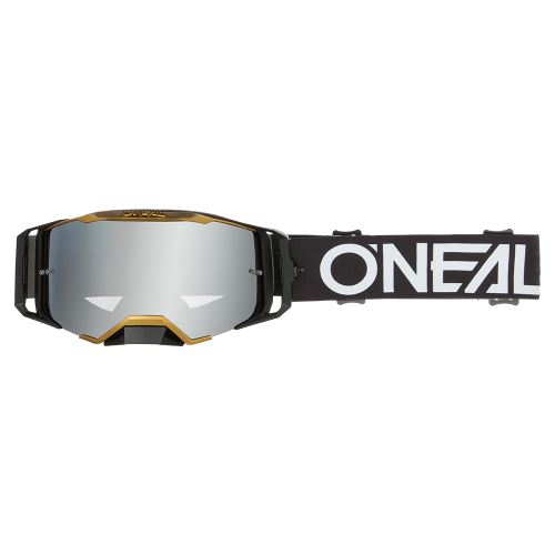 Brýle O’Neal B-33 HEXA MX/MTB – black/gold, silver mirror sklo