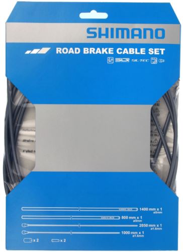 Sada brzdových lanek a bowdenů Shimano - silnice 1,6 mm x 1000 mm/2050 mm SIL-TEC 800/1400 mm - různé barvy