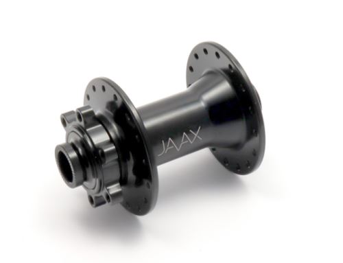 Přední MTB náboj JAVAX M119, Disc 6-děr, 32 děr, 15x100mm, J-Bend, černý lesk, s logem