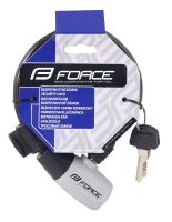 Zámek na kolo Force RON spirálový s držákem 185cm/8mm, černý (1)