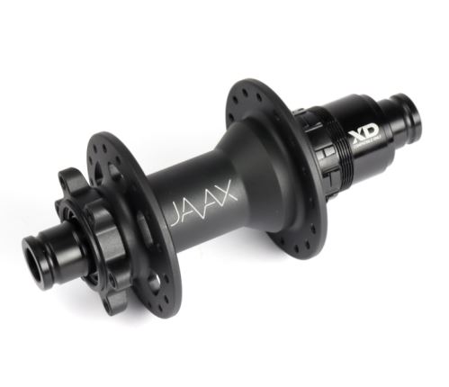 Zadní Boost náboj JAVAX M221B, Disc 6-děr, 32 děr J-Bend, černý mat, s logem, různé varianty