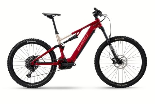 Celoodpružené elektrokolo GHOST E-ASX Essential Rebel Red/Coffee Pebble