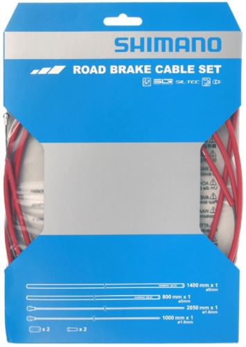 Sada brzdových lanek a bowdenů Shimano - silnice 1,6 mm x 1000 mm/2050 mm SIL-TEC 800/1400 mm - různé barvy