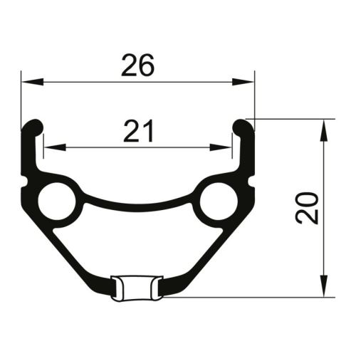 Ráfek REMERX HIT 21, V-brake, 584x21, 36děr, černý nýt