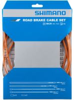 Sada brzdových lanek a bowdenů Shimano - silnice 1,6 mm x 1000 mm/2050 mm SIL-TEC 800/1400 mm oranžová