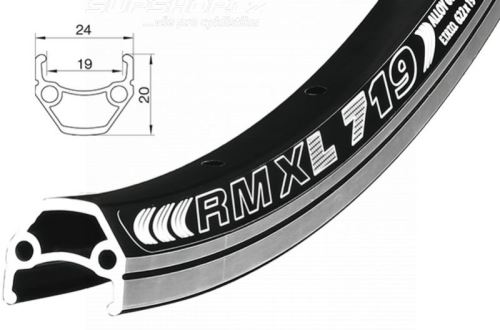 Ráfek REMERX DRAGON 719 V-brake, 406x19, 36děr, černý